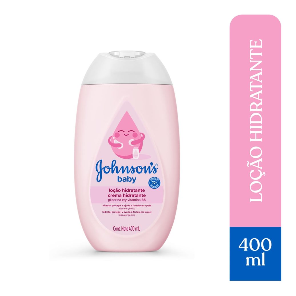 Loção Hidratante Infantil Johnson's Baby Uso Diário Hipoalergênico 400ml