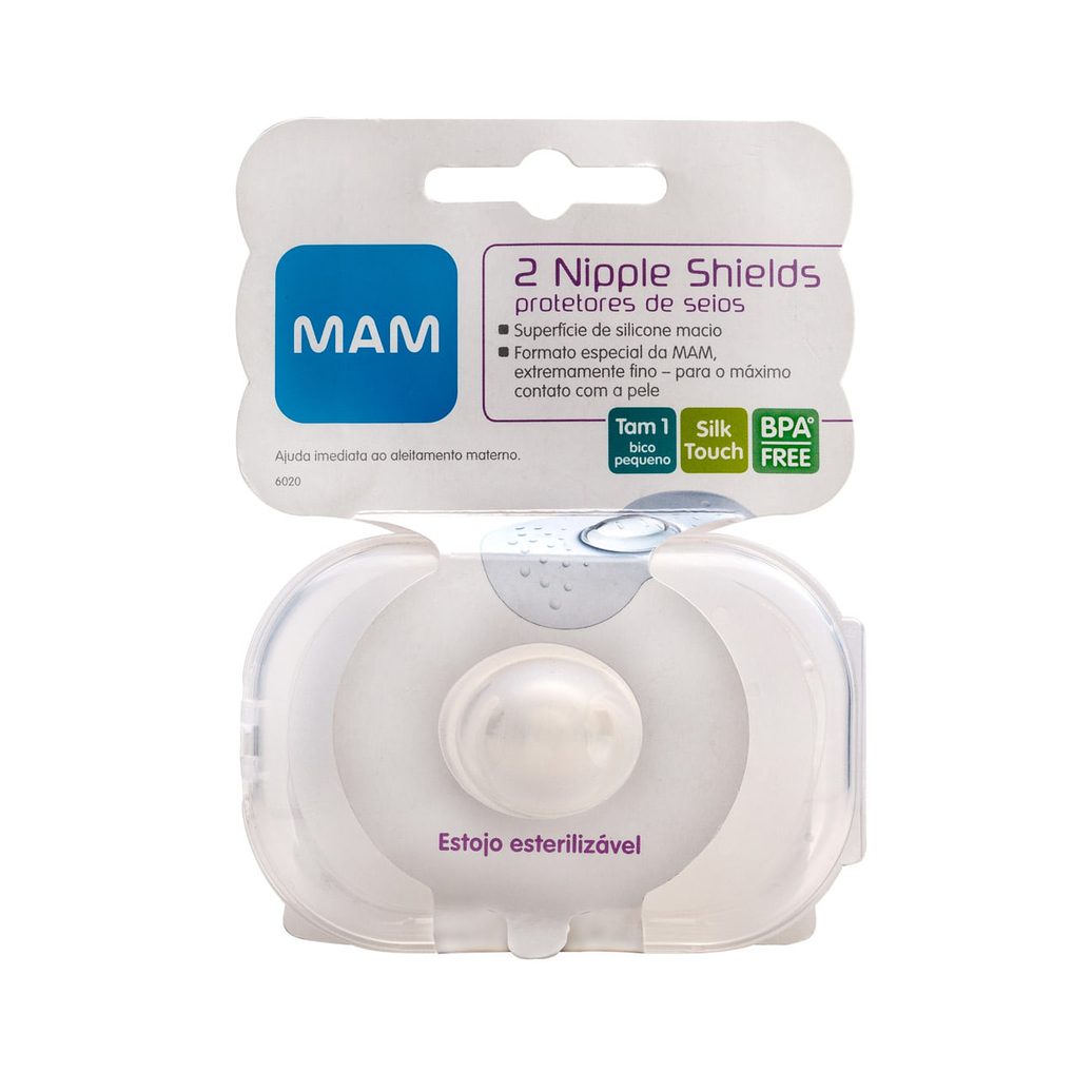 Protetor de Mamilo MAM Nipple Shields Pequeno Tamanho 1 2 Unidades + Estojo