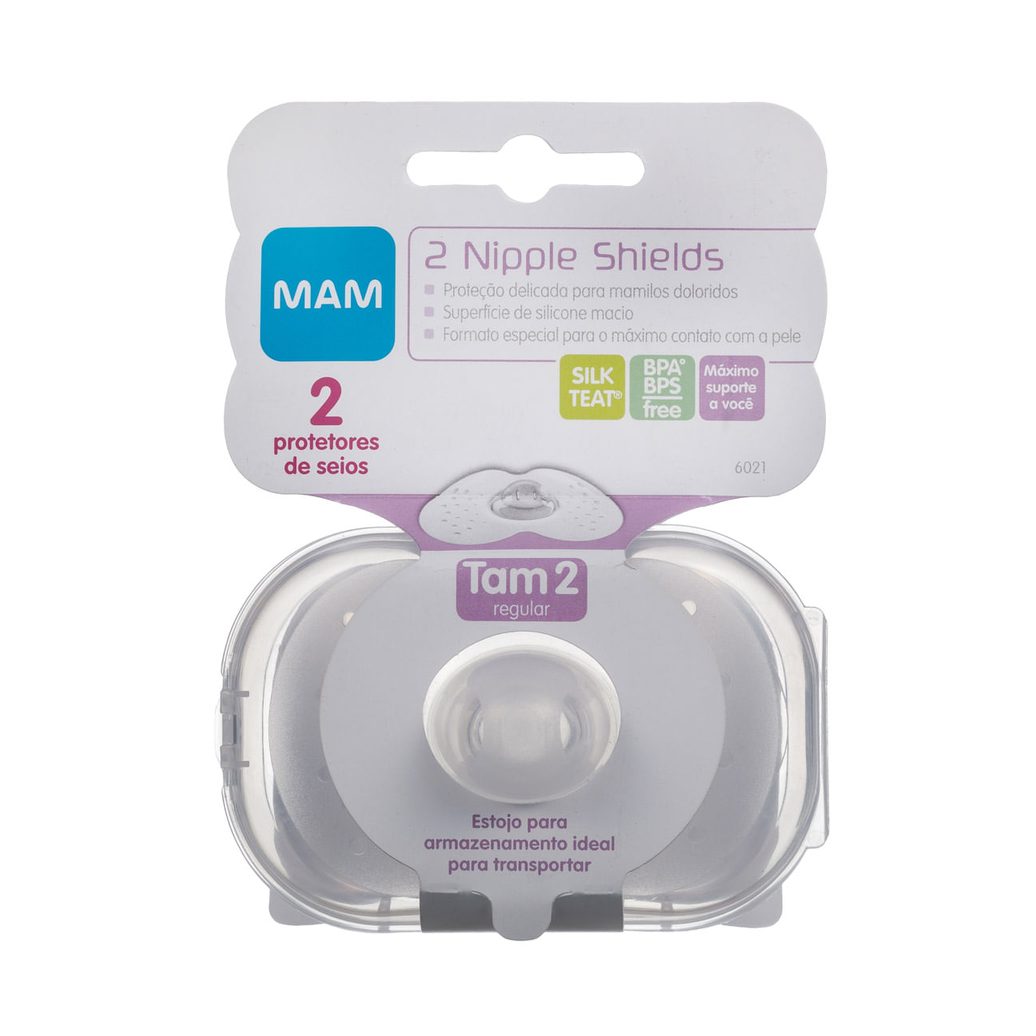 Protetor de Mamilo MAM Nipple Shields Regular Tamanho 2 2 Unidades + Estojo