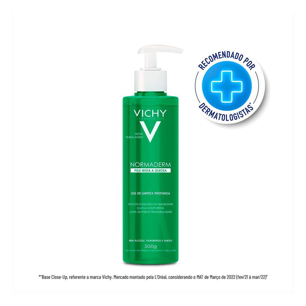 Gel de Limpeza Facial Vichy Normaderm Limpeza Profunda Pele Mista a Oleosa 300g