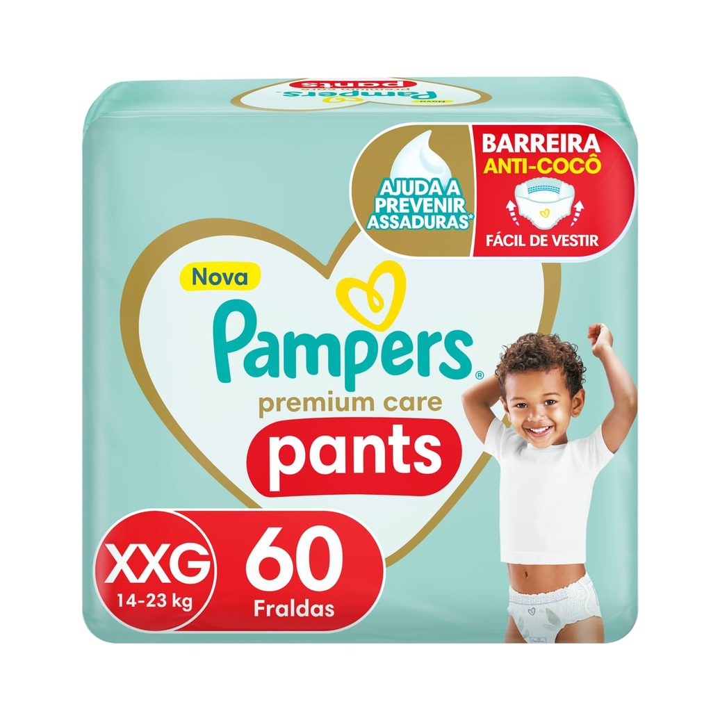 Fralda Pampers Pants Premium Care XXG 60 Unidades