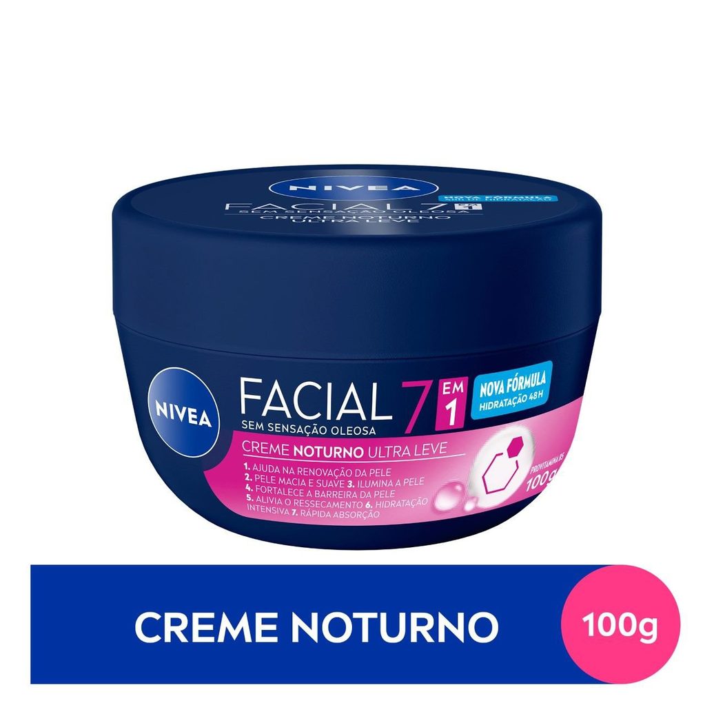 Creme Facial Nivea Ultraleve 7 em 1 Noturno 100g