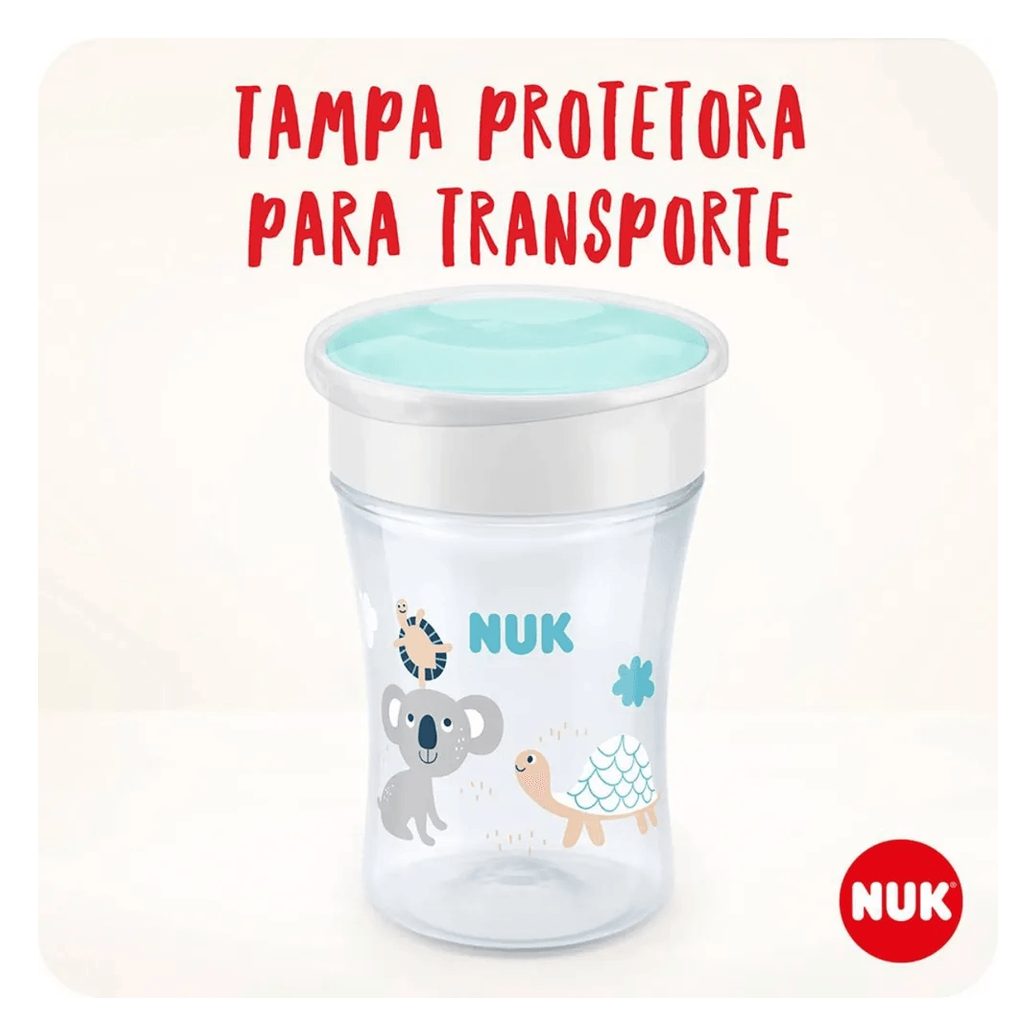 Copo de Transição NUK Evolution Magic Cup 360º +8 meses Antivazamento Azul 230ml 1 Unidade