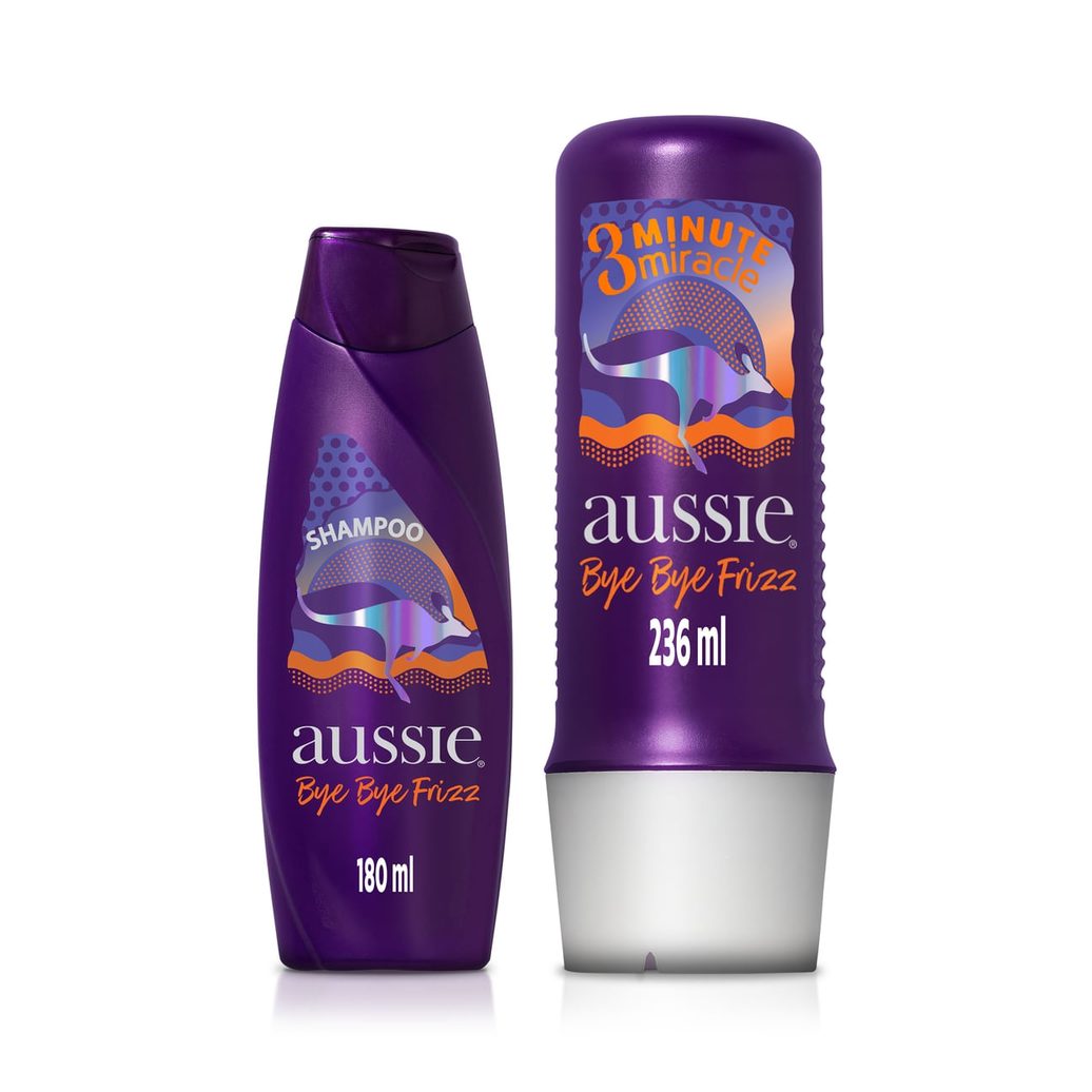 Kit Shampoo Aussie Bye Bye Frizz 180ml 1 Unidade + Tratamento 3 Minutos Milagrosos Aussie Bye Bye Frizz 236ml 1 Unidade