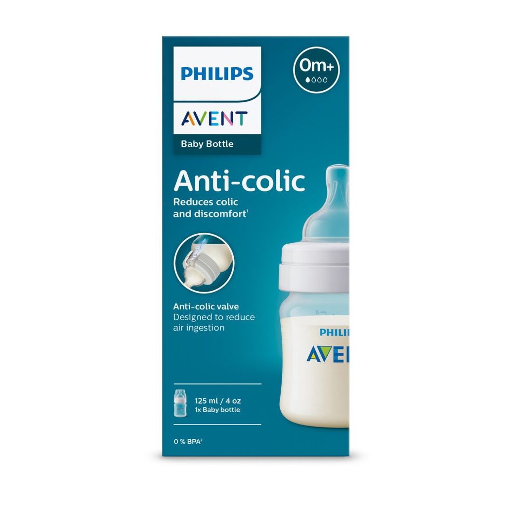 Mamadeira Philips Avent Classic+ +0 meses Anticólicas Fluxo Muito Lento 125ml 1 Unidade