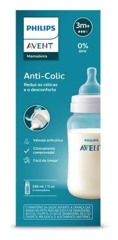 Mamadeira Philips Avent Anti-Colic +3meses Fluxo Médio 330ml 1 Unidade
