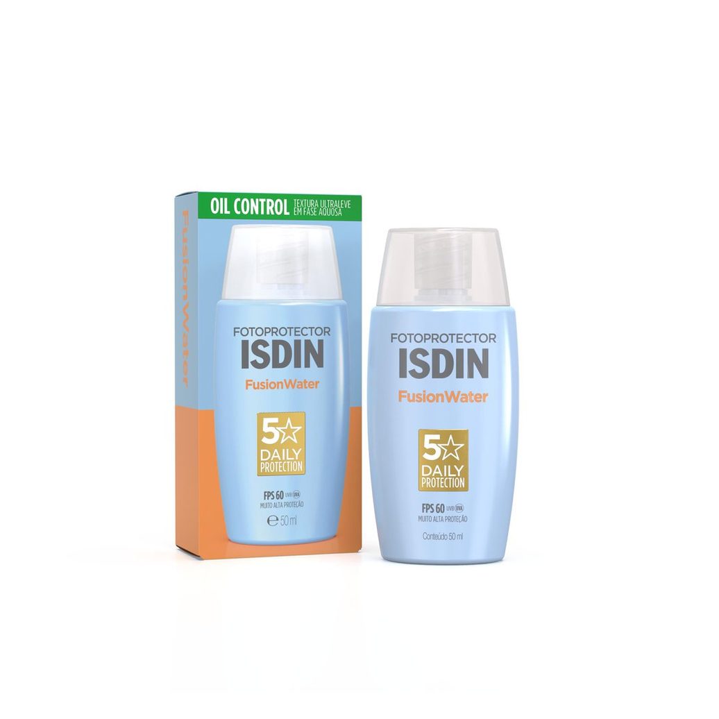ISDIN Protetor Solar Facial Fusion Water 5 Stars Sem Cor FPS 60 - 50ml