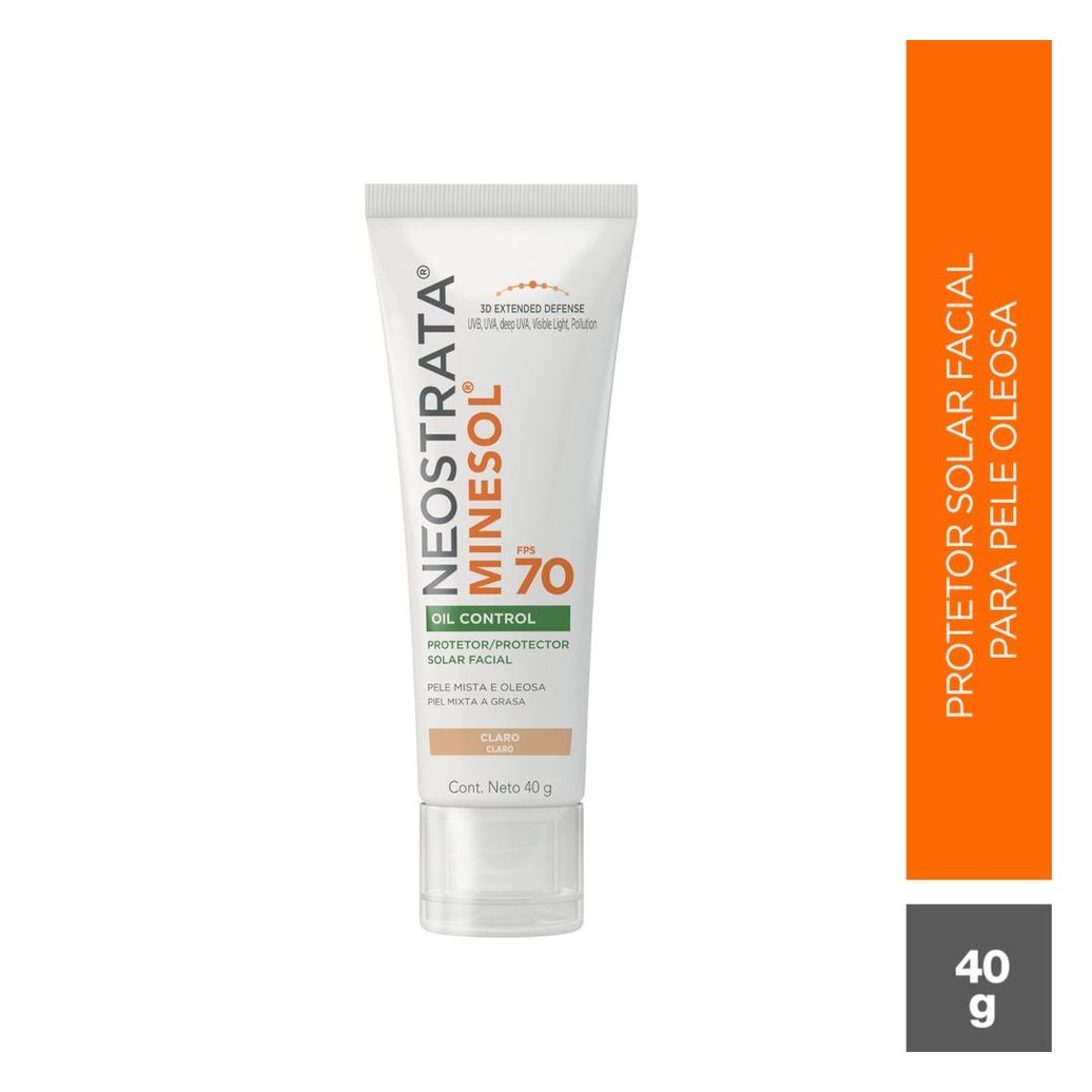 Protetor Solar Facial NeoStrata Minesol Oil Control FPS70 Cor Pele Clara 40g