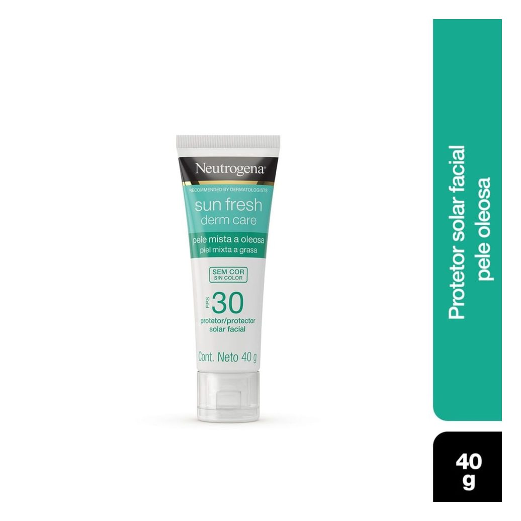 Protetor Solar Facial Neutrogena Sun Fresh Derm Care FPS30 Pele Mista a Oleosa Sem Cor 40g