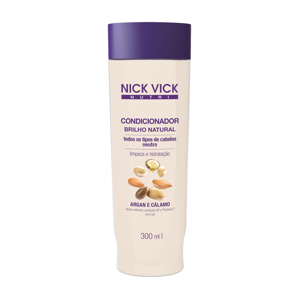Condicionador Nick Vick Nutri Brilho Natural Todos Os Tipos De Cabelo 300ml