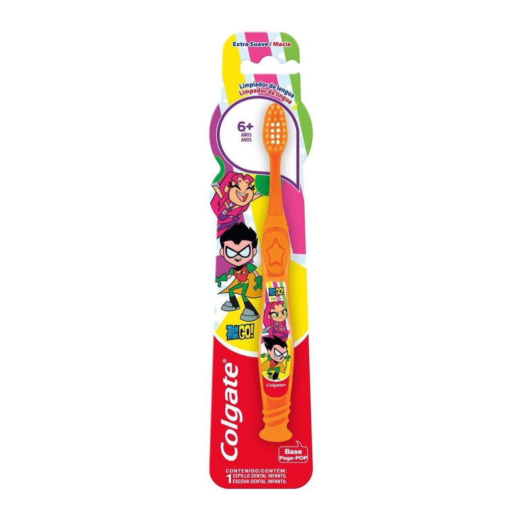 Escova Dental Infantil Colgate Smiles Titans Go! Extra Macia +6 anos 1 Unidade