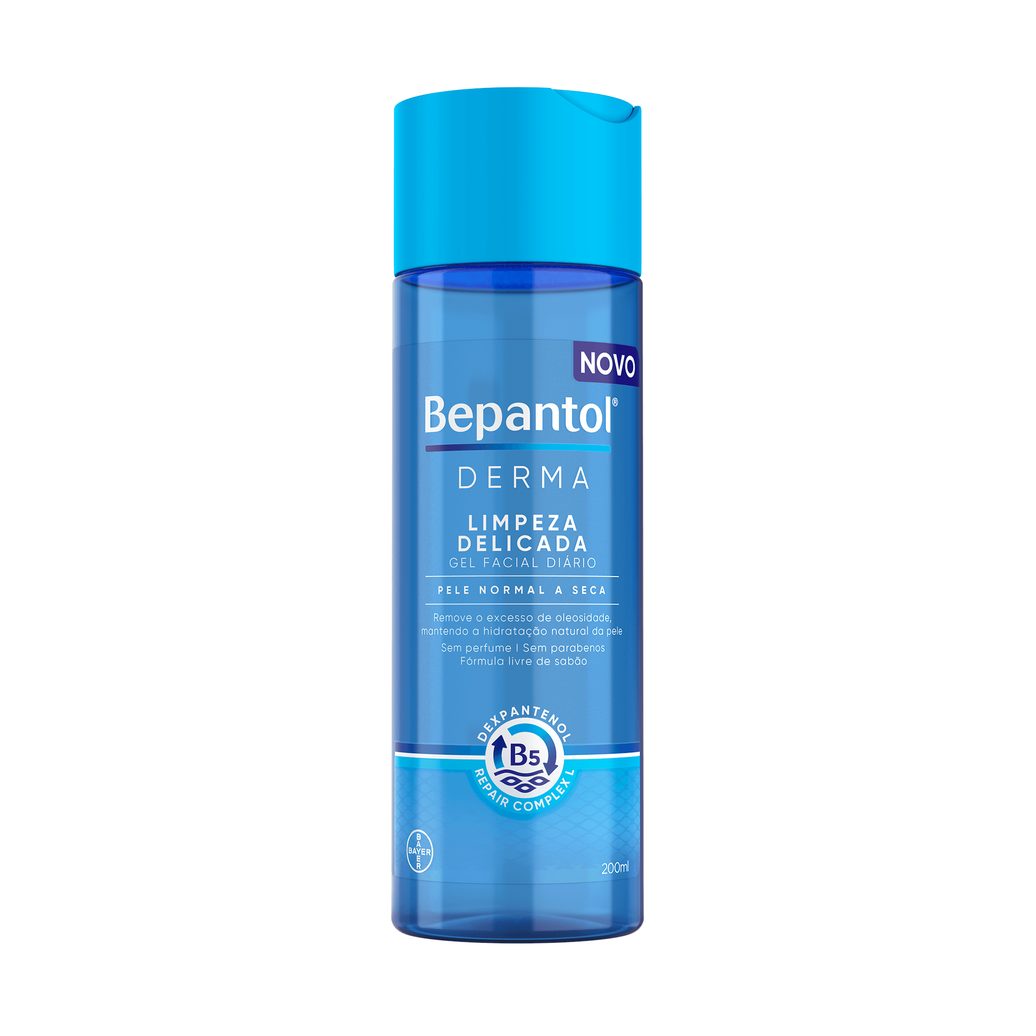 Gel de Limpeza Facial Diário Bepantol Derma Limpeza Delicada Pele Normal a Seca 200ml