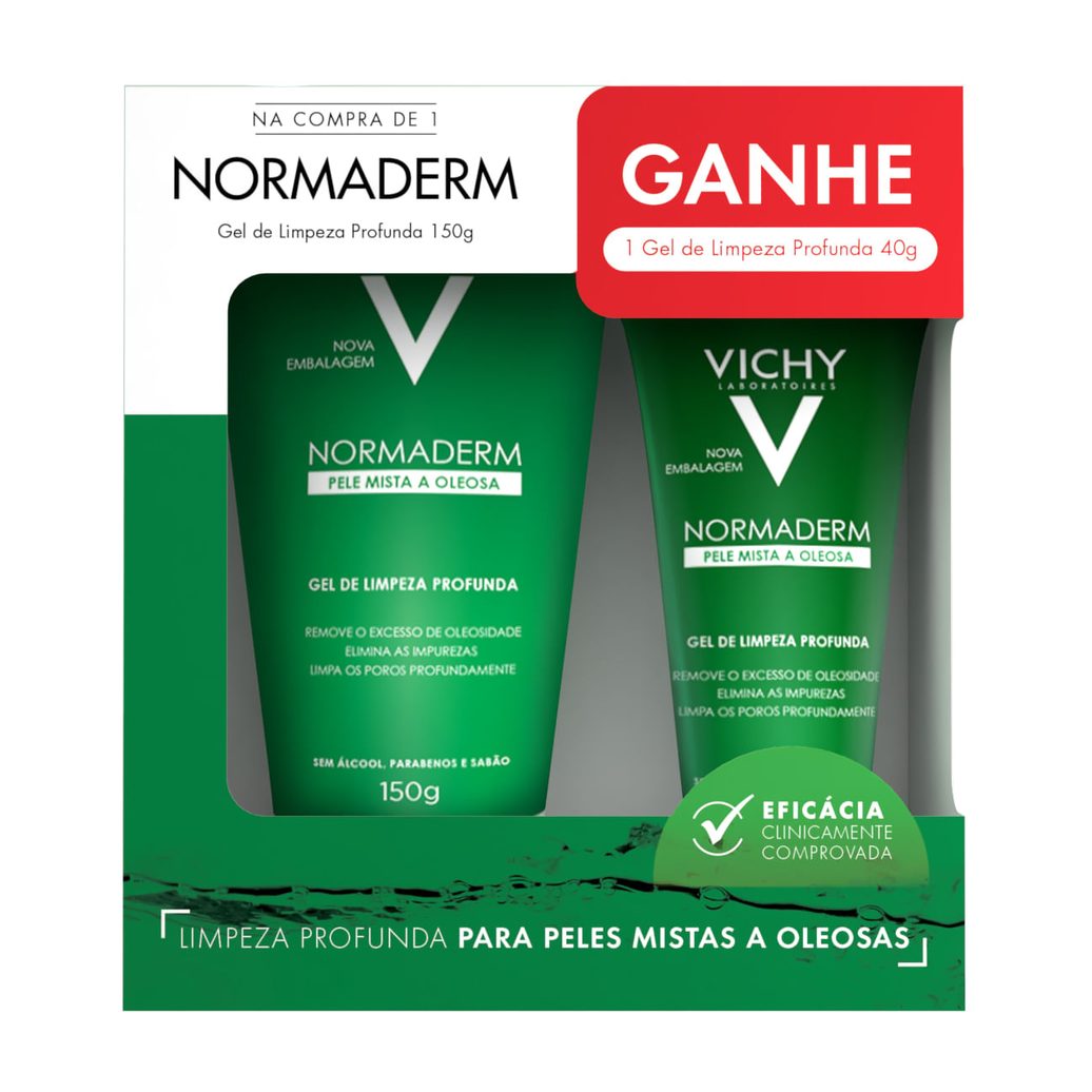 Kit Gel de Limpeza Facial Vichy Normaderm Profunda 150g + 40g