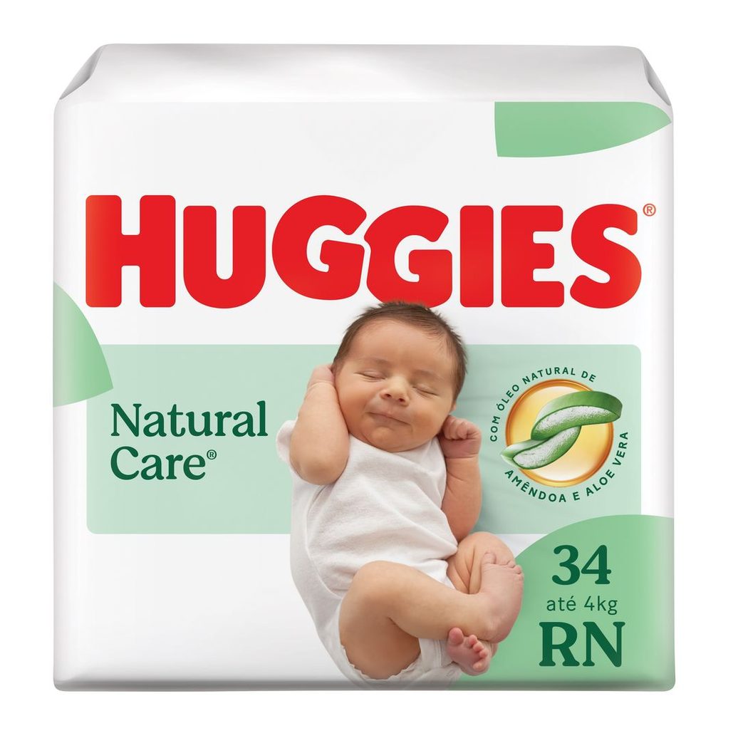 Huggies Fralda Descartável Premium Natural Care RN - 34 Un