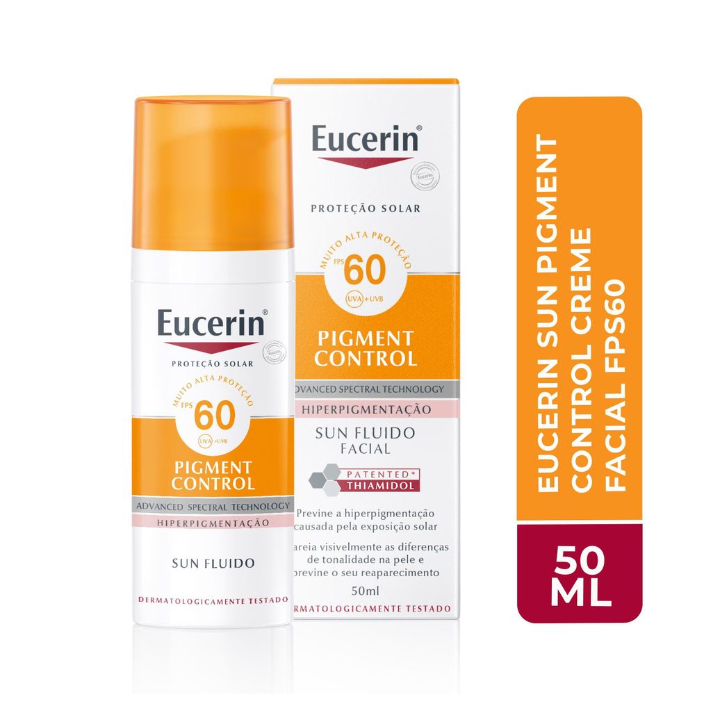 Protetor Solar Facial Eucerin Sun Pigment Control Fluido FPS60 50ml