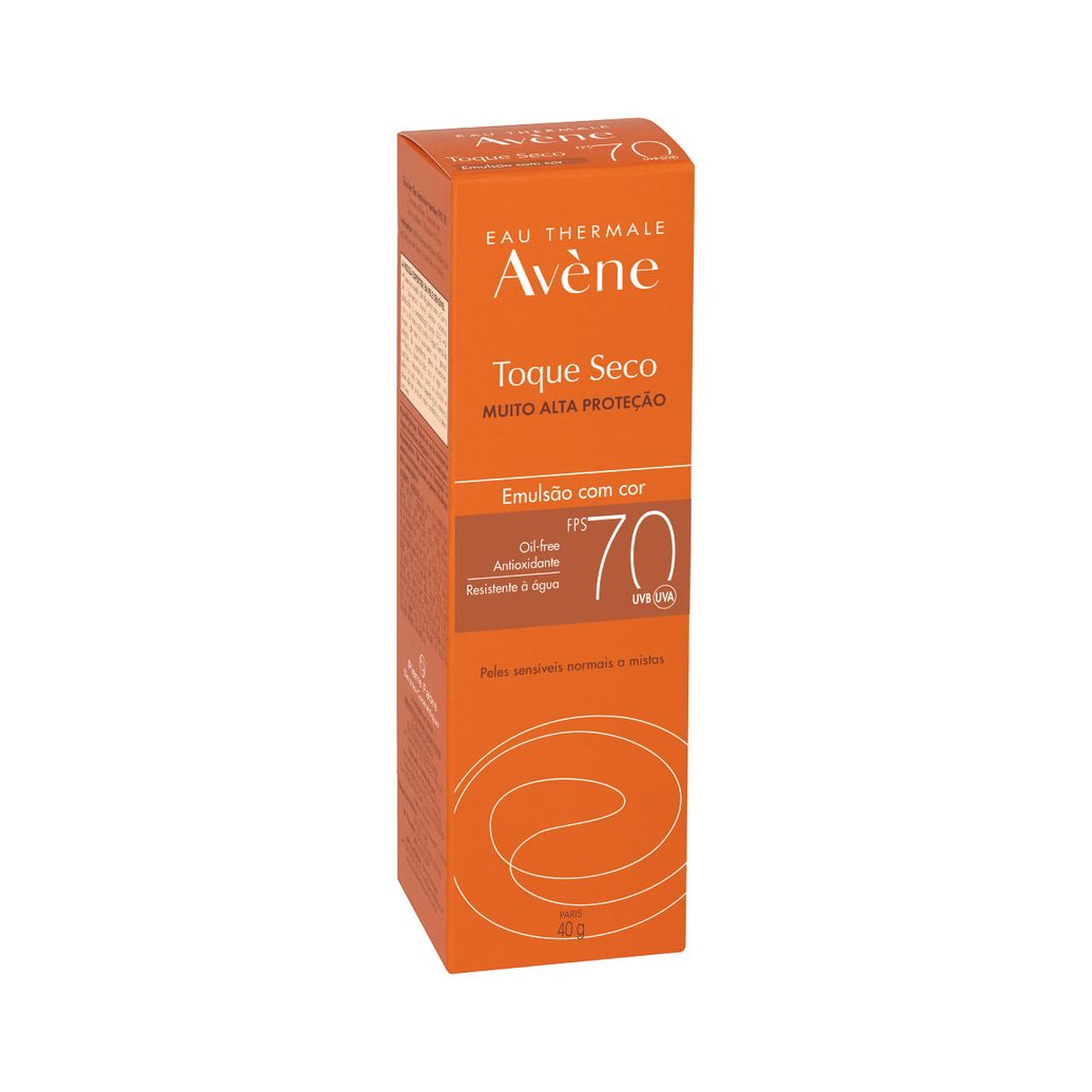 Protetor Solar Facial Avène Toque Seco FPS70 Emulsão Cor Universal 40g