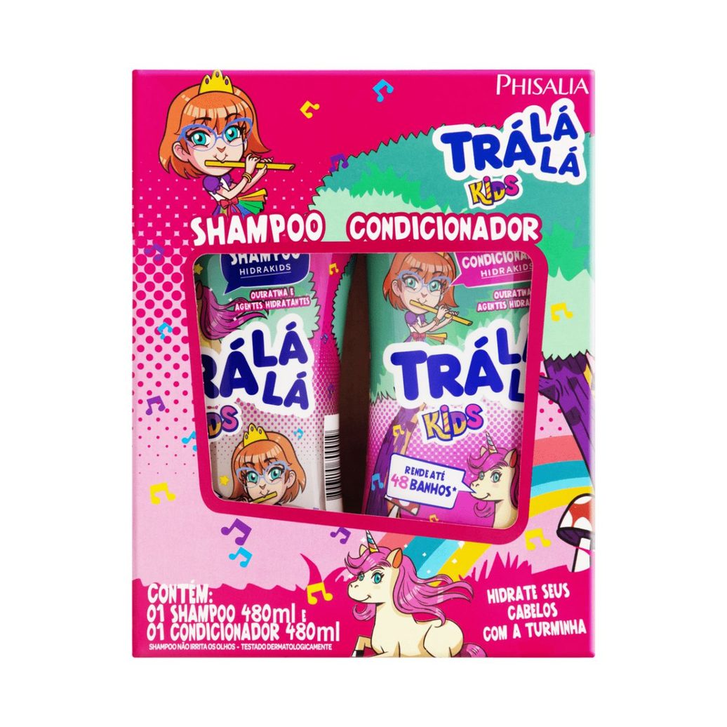 Shampoo Tralala Hidrakids 480ml + Condicionador Tralala Hidrakids 250ml