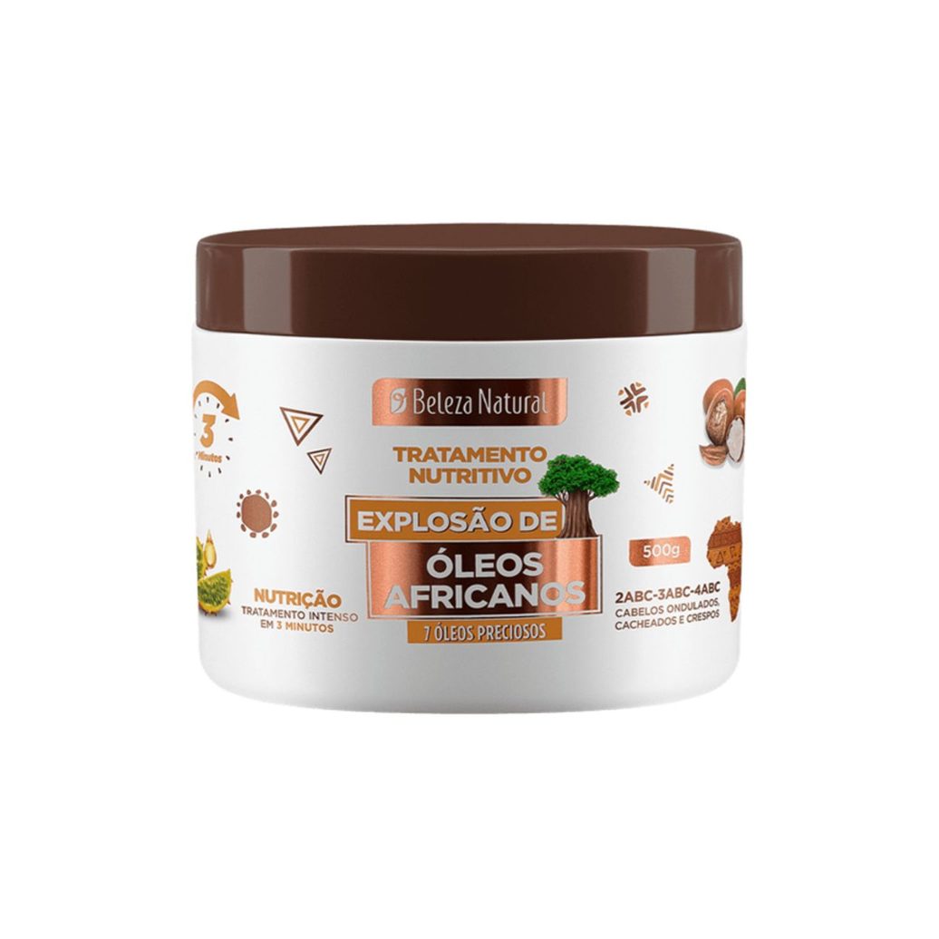 Creme de Tratamento Capilar Beleza Natural Explosão de Óleos Africanos Nutrição 500g