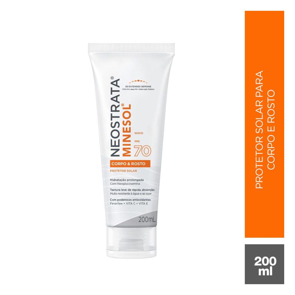 Protetor Solar Neostrata Minesol Rosto e Corpo FPS70 200ml