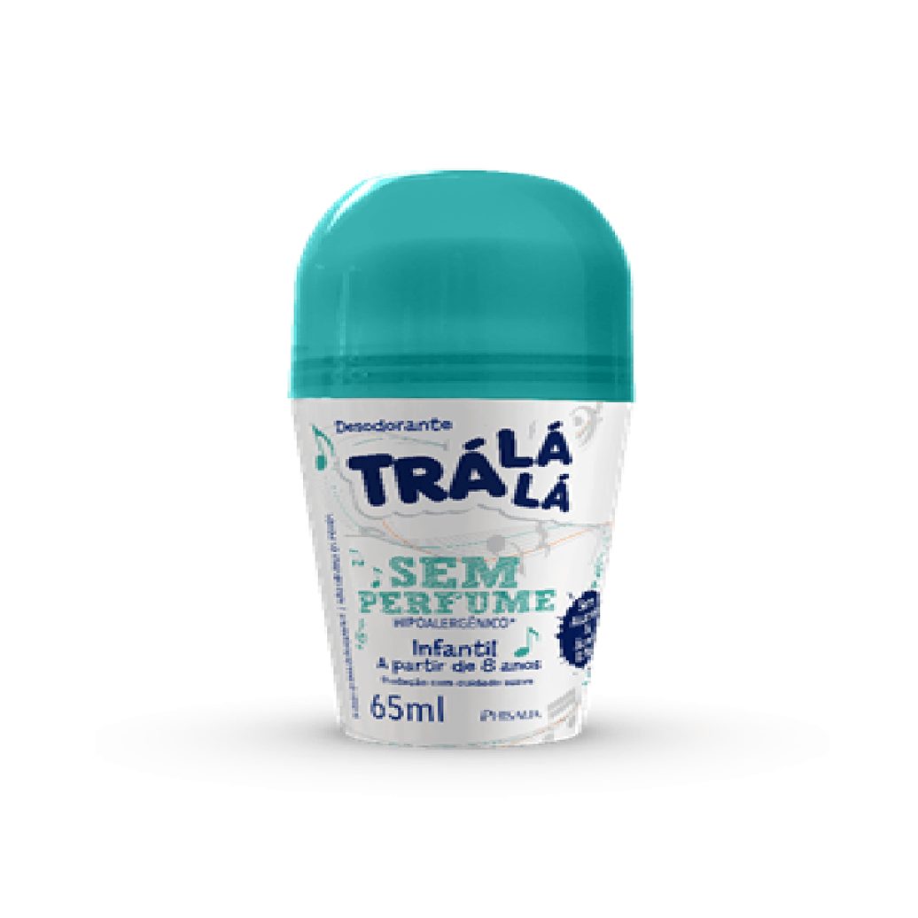 Desodorante Infantil Trá Lá Lá Sem Perfume +8 anos Roll-On 65ml