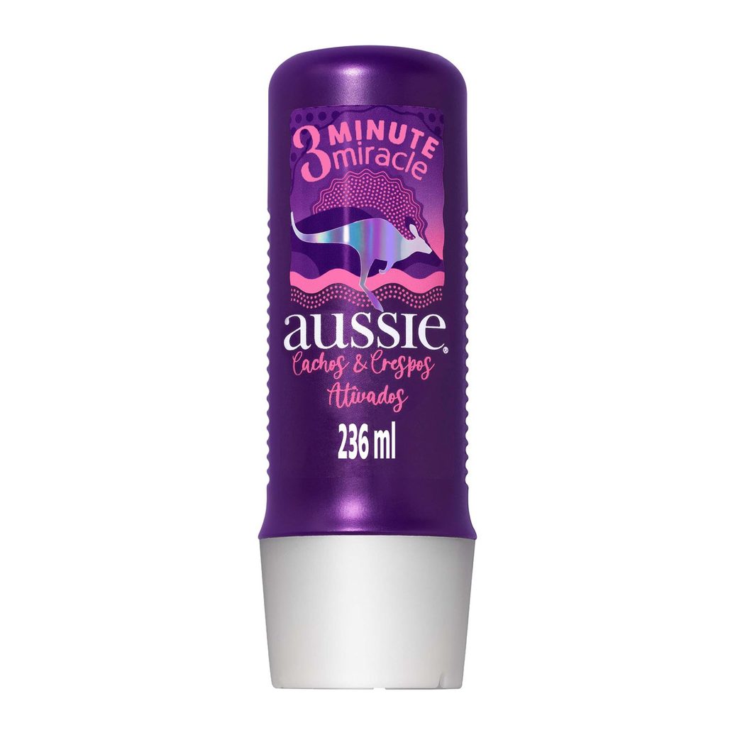 Creme de Tratamento Capilar Aussie 3 Minute Miracle Cachos e Crespos Ativados Hidratação e Definição 236ml
