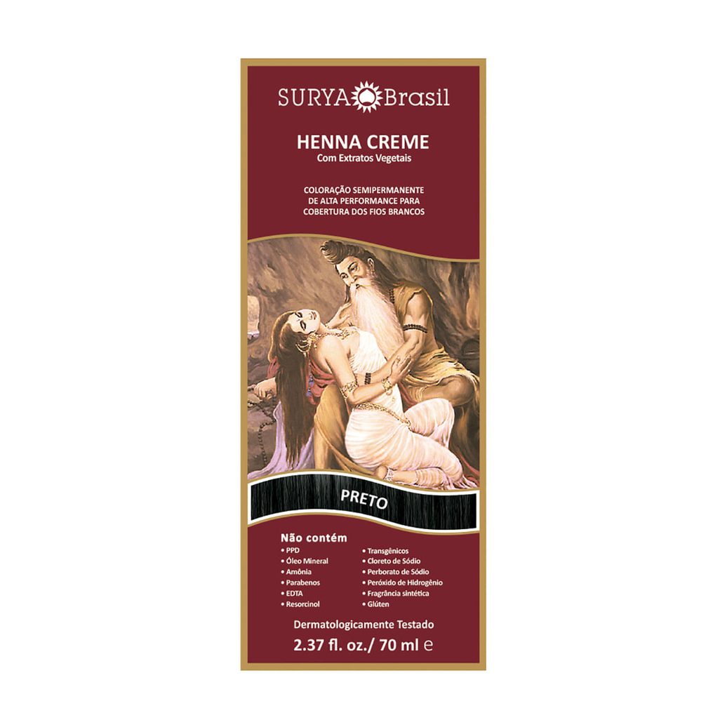 Tintura Natural Henna Surya Preto 70ml