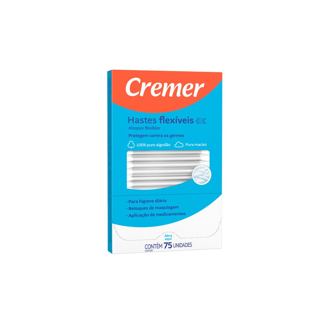 Hastes Flexíveis Cremer Tradicional 75 Unidades