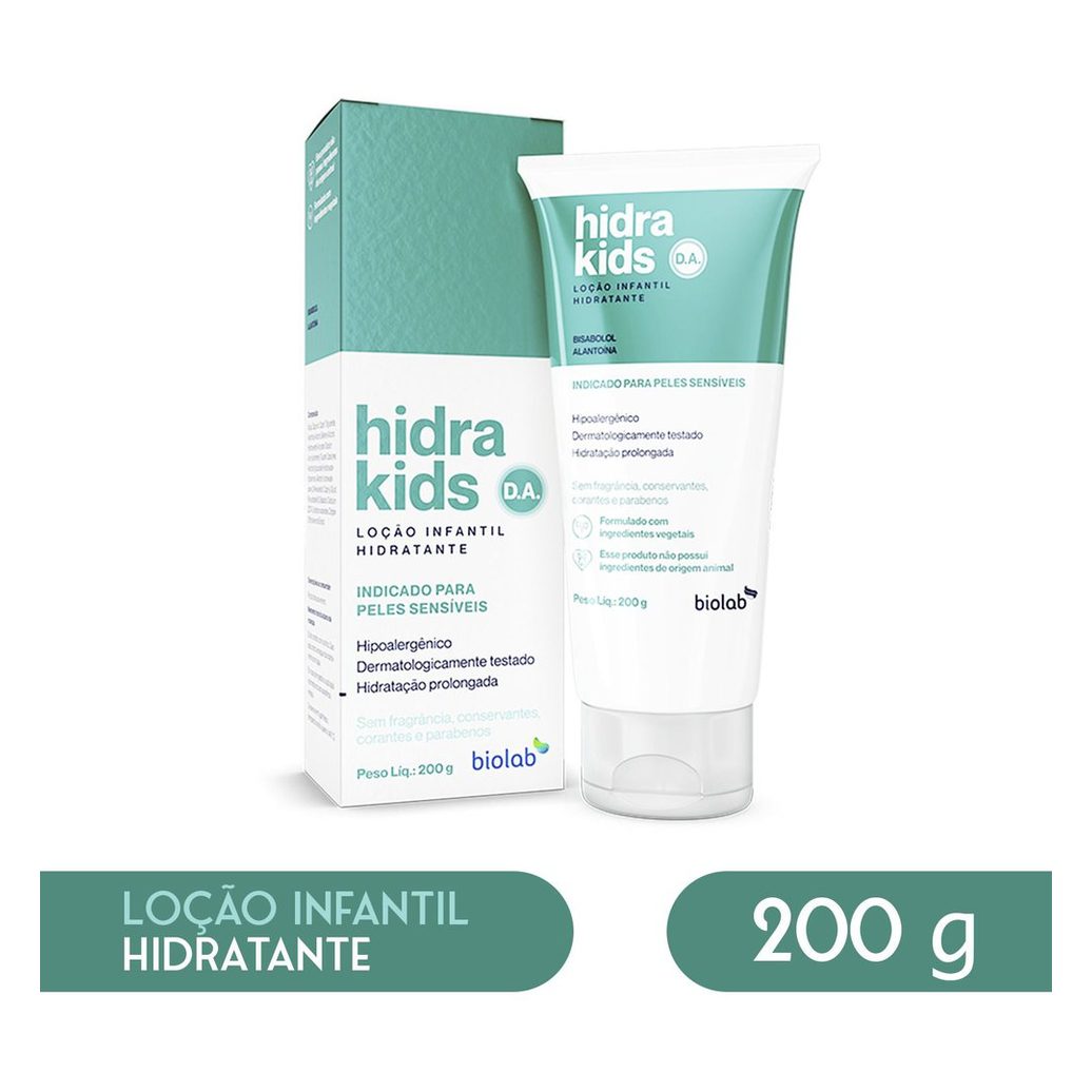 Loção Hidratante Infantil Hidra Kids D.A. Calmante com Aloe Vera 200g