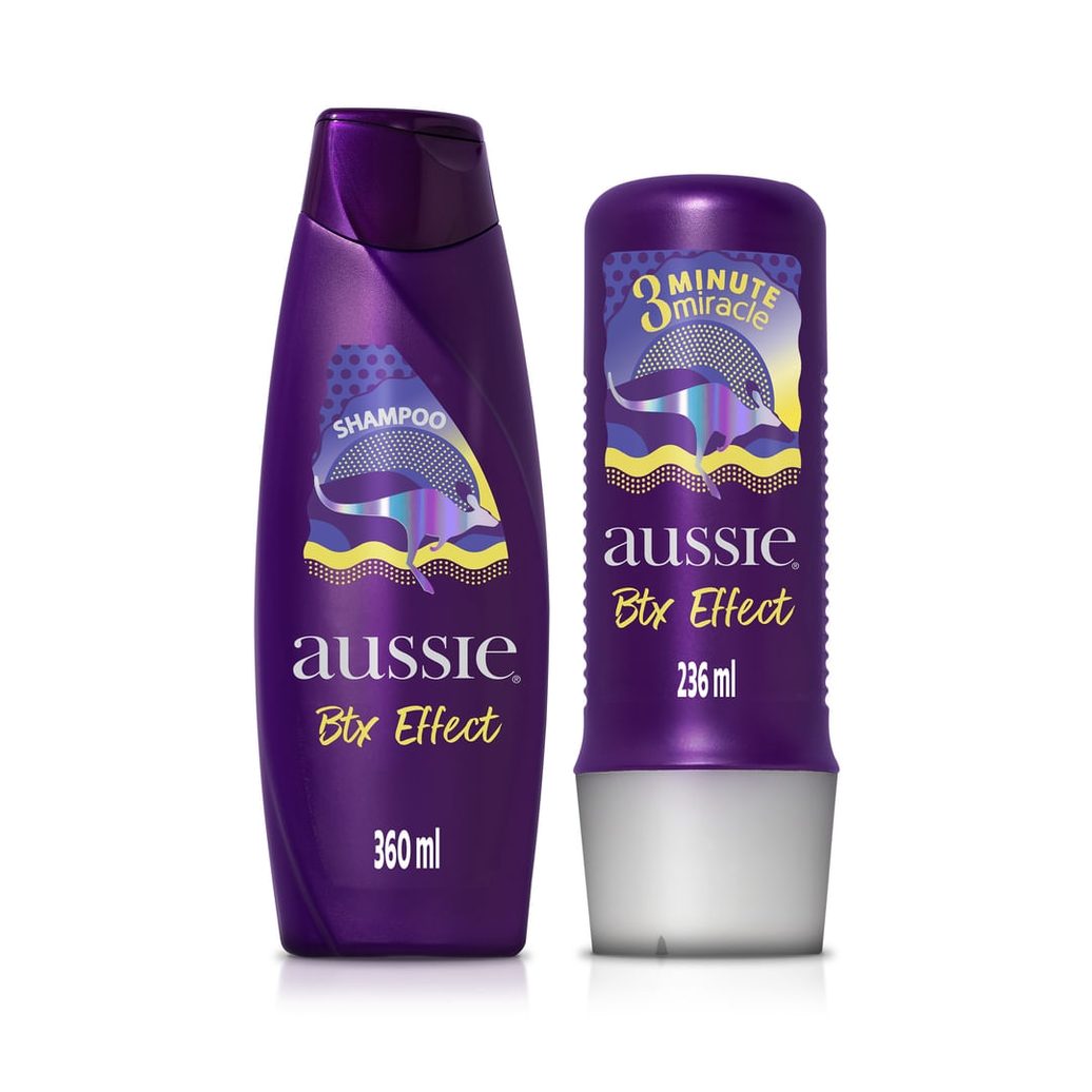 Kit Aussie Btx Effect Shampoo 360ml + Creme de Tratamento Capilar 3 Minutos Milagrosos 236ml