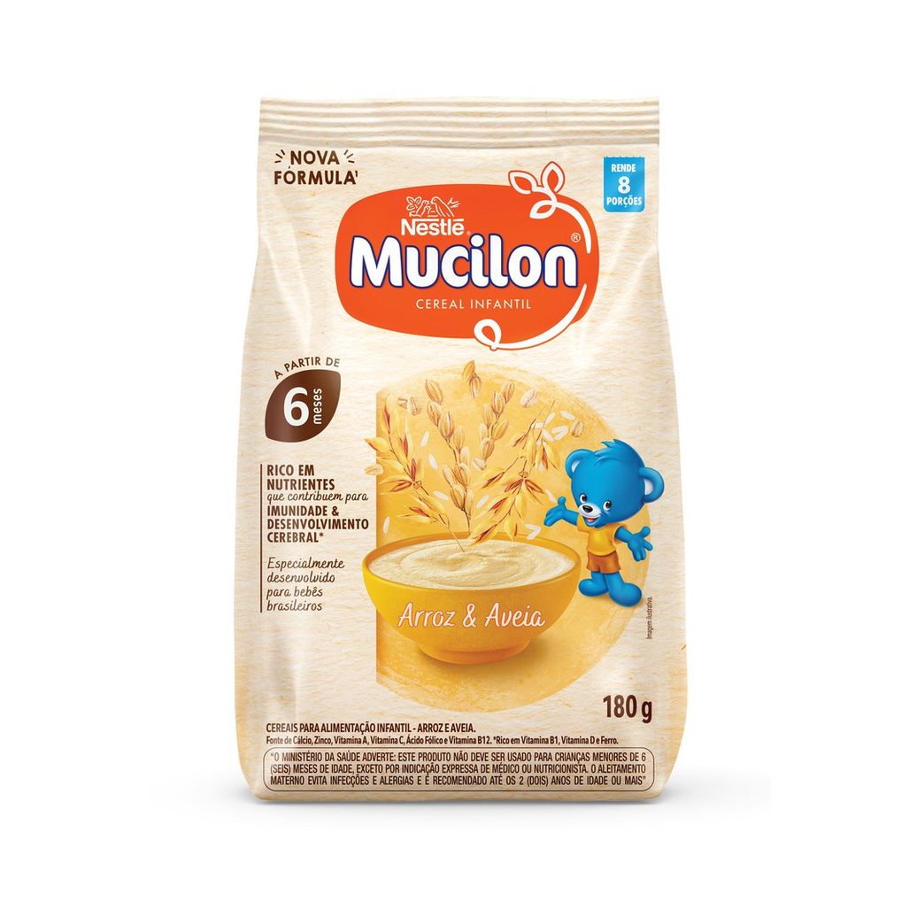 Cereal Infantil Mucilon Arroz e Aveia +6 meses 180g