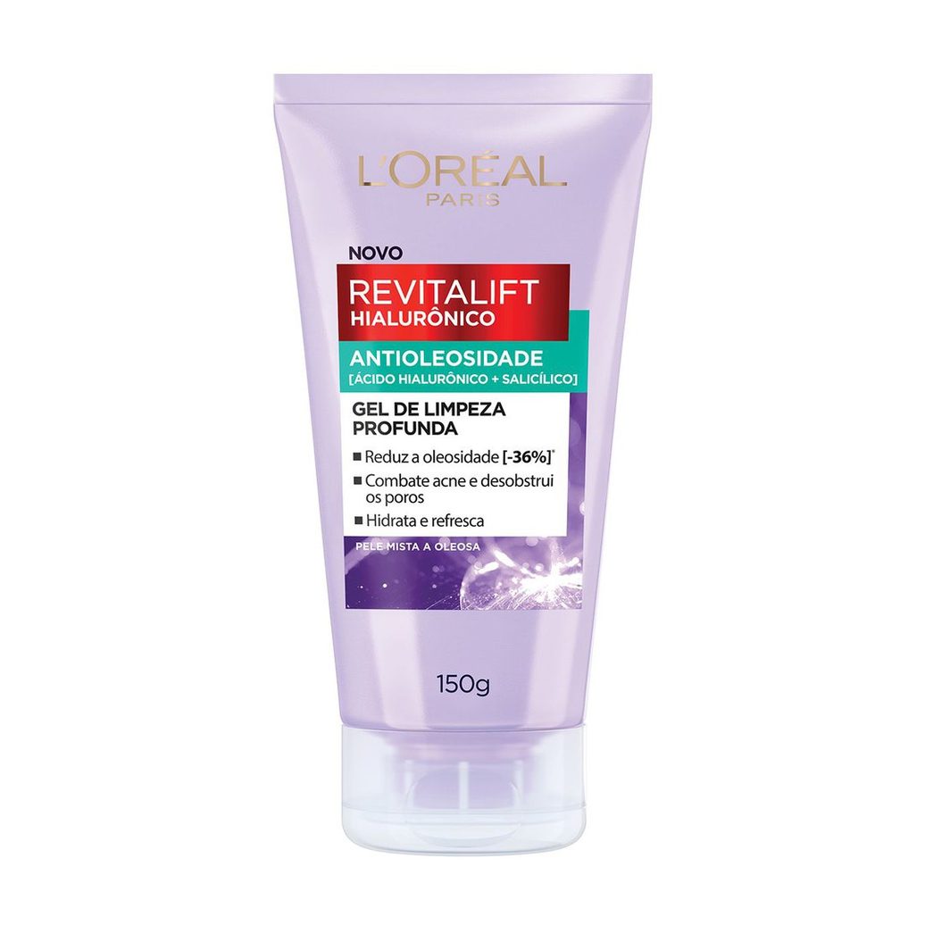 Gel de Limpeza Facial L'Oréal Paris Revitalift Hialurônico Antioleosidade com Ácido Salicílico 150g