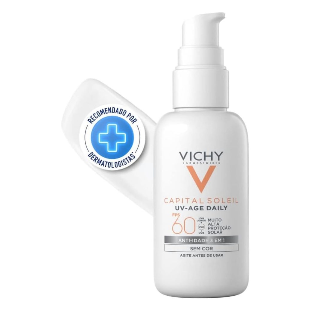Protetor Solar Facial Vichy Capital Soleil UV-Age Dayly FPS60 Anti Idade 3 em 1 Sem Cor 40g