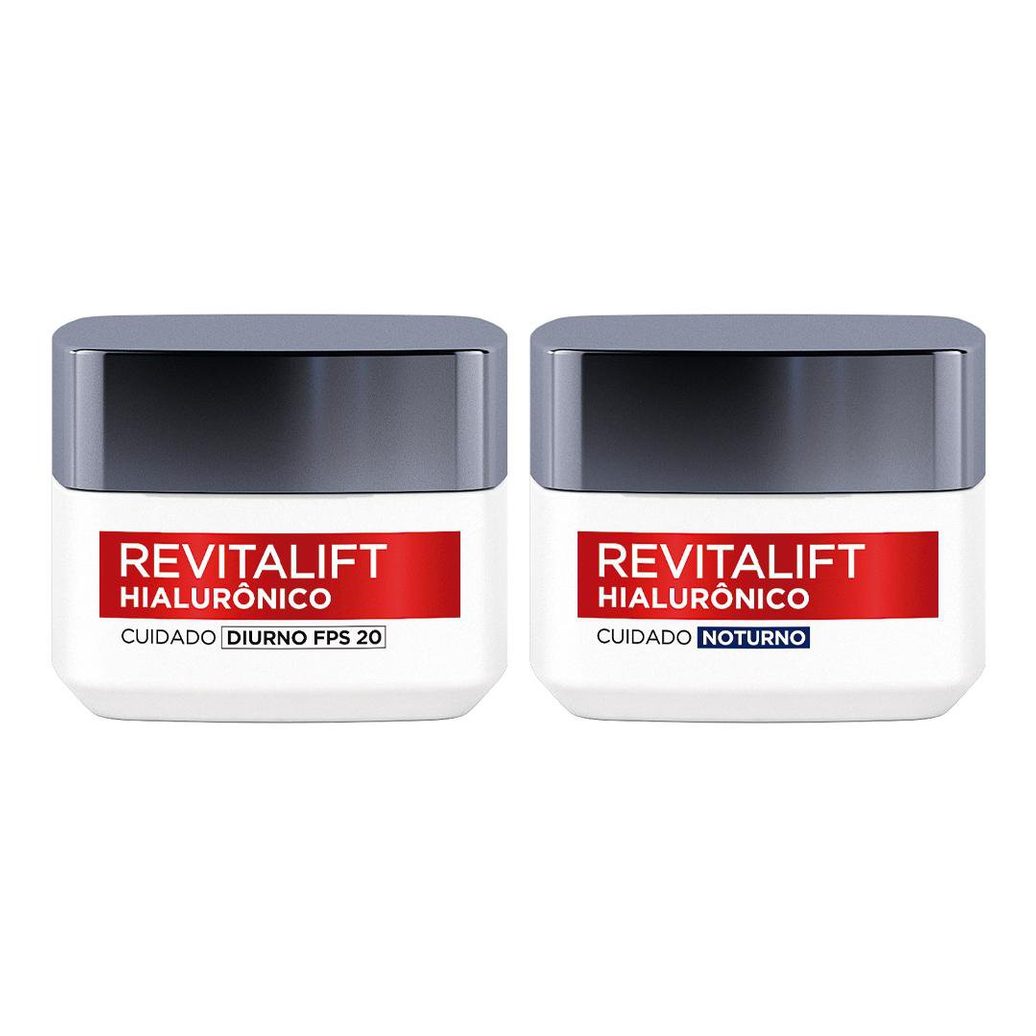 Kit Creme Hidratante L'Oréal Paris Hialurônico Diurno 1 Unidade + Creme Hidratante L'Oréal Paris Hialurônico Noturno 1 Unidade