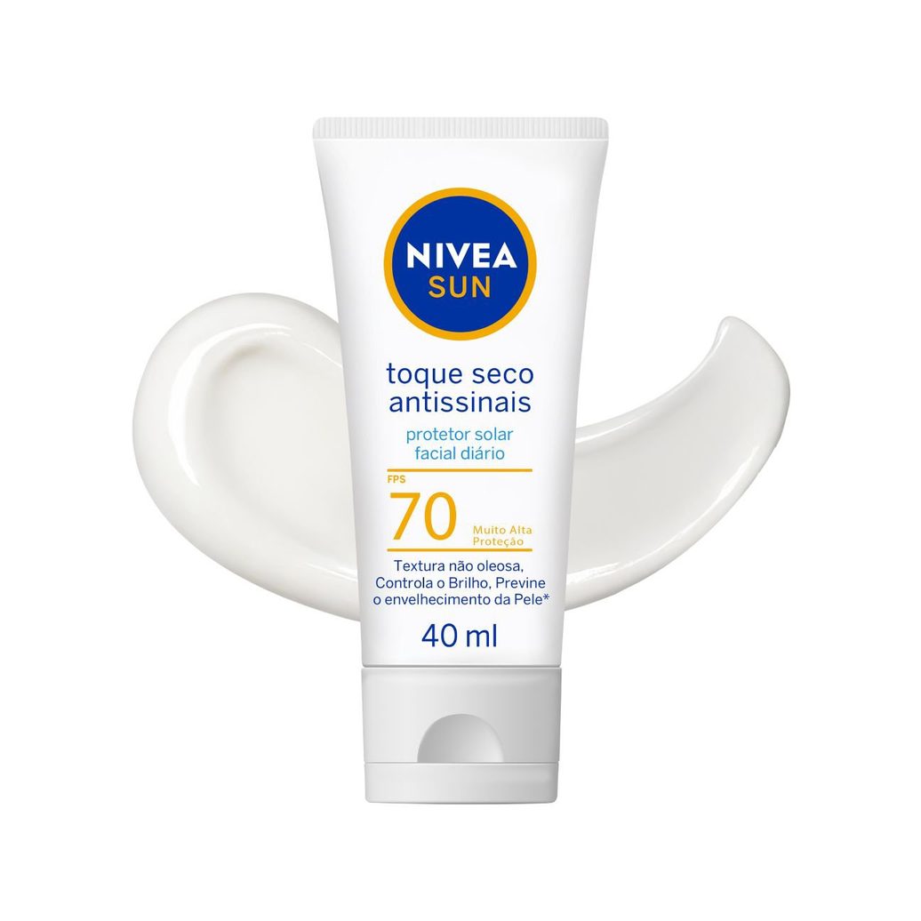 Protetor Solar Facial Nivea Sun Toque Seco Antissinais FPS70 40ml