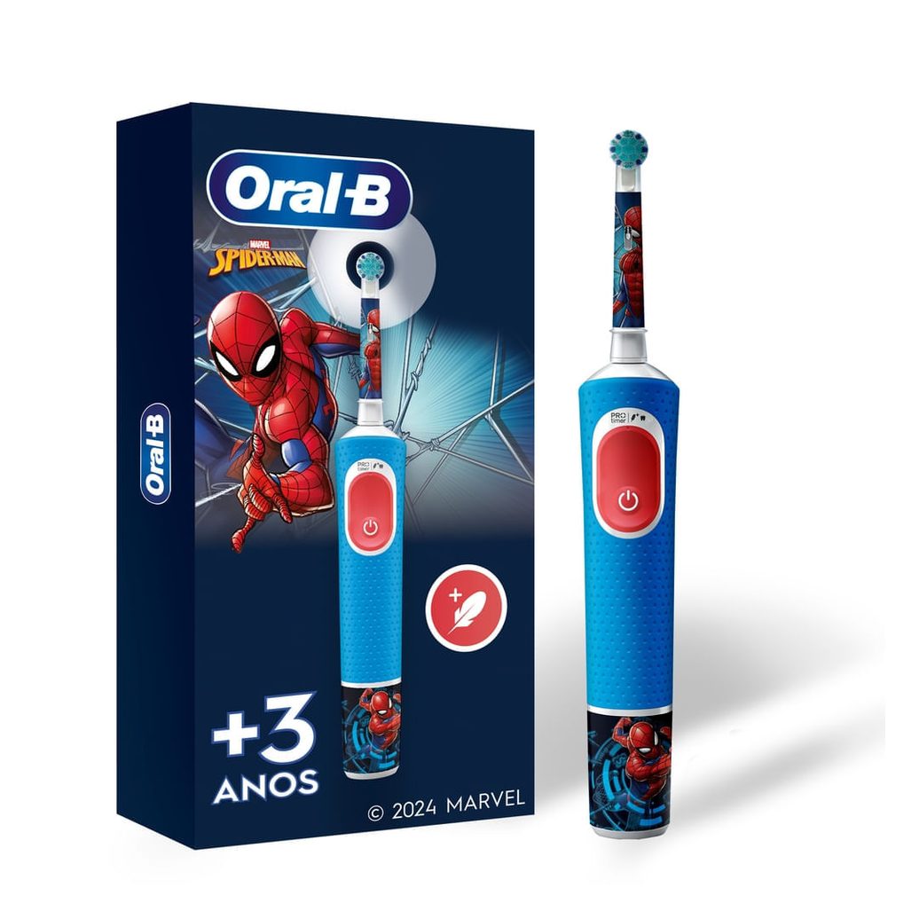Escova Dental Elétrica Infantil Oral-B Vitality Kids Spiderman Recarregável Bivolt 1 Unidade