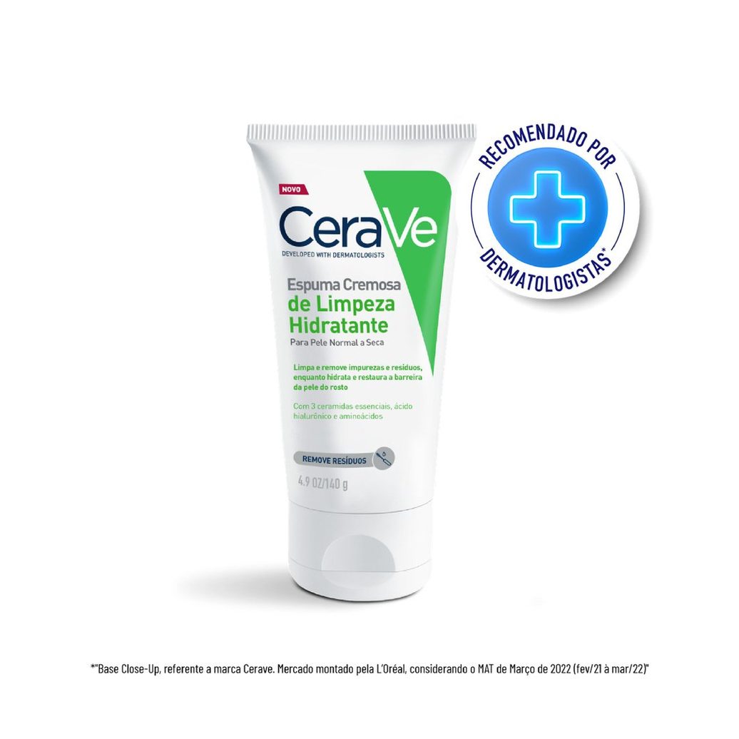 Espuma de Limpeza Facial CeraVe Hidratante Pele Normal a Seca 140g