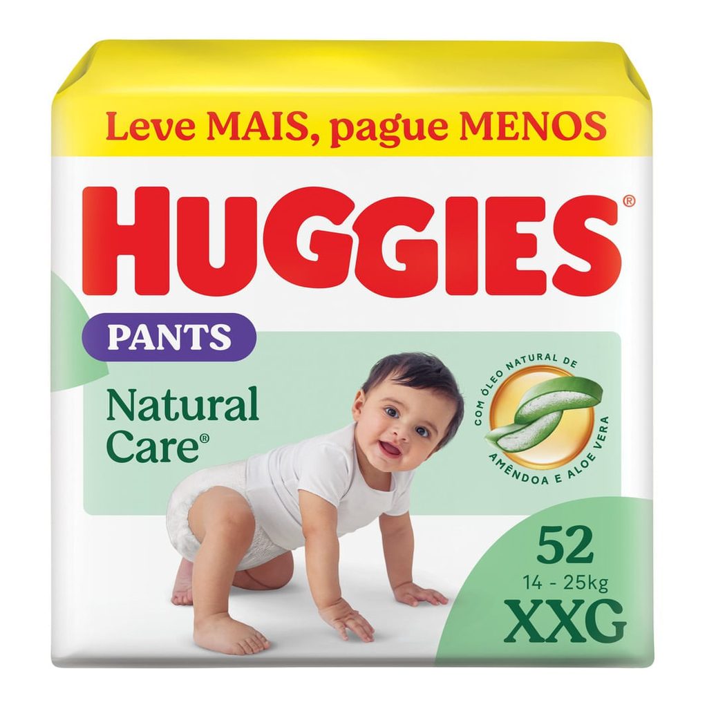 Huggies Fralda Pants Premium Natural Care XXG - 52 Un