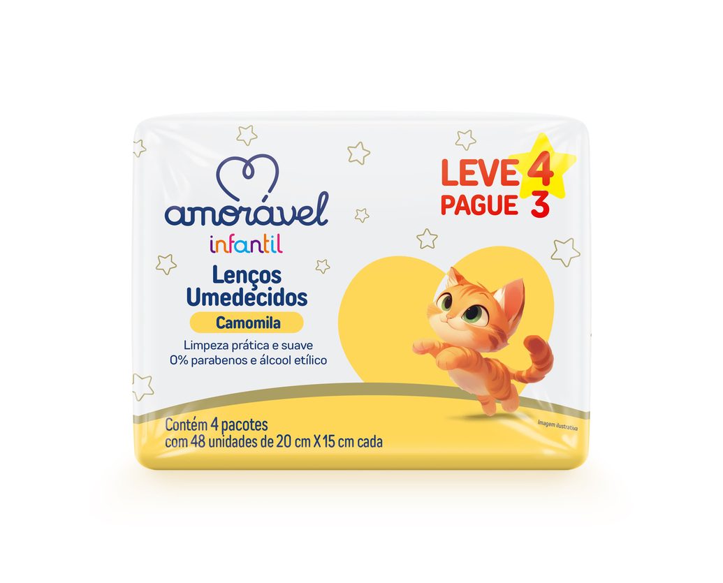 Lenços Umedecidos Amorável 192 Unidades