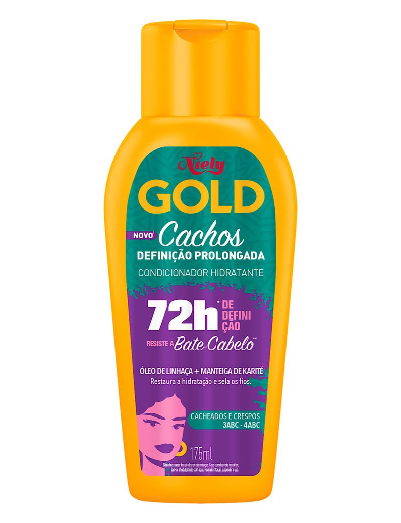 Condicionador Niely Gold Cachos Definição Prolongada 72h 175ml