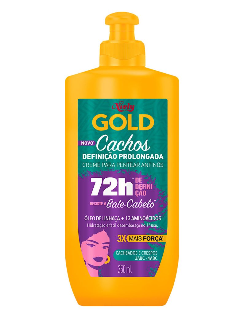 Creme de Pentear Niely Gold Cachos Definição Prolongada 72h 250ml