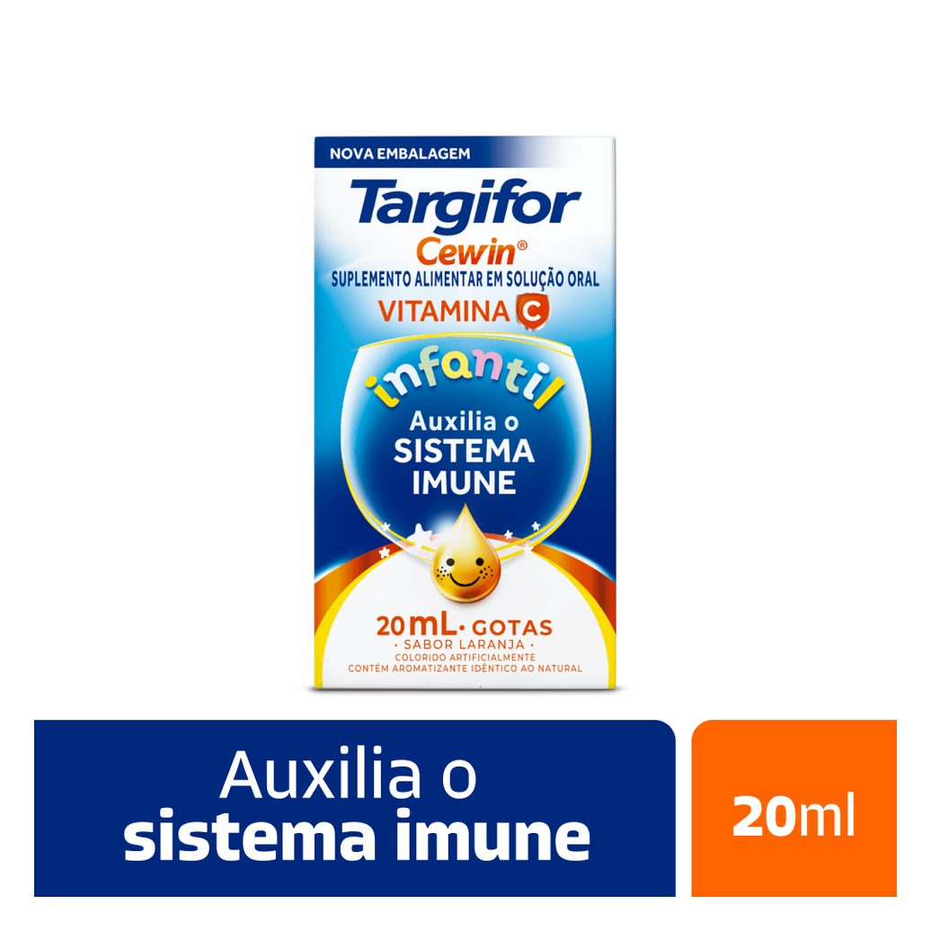 Suplemento Alimentar Targifor Cewin Kids Te Protege! Vitamina C Sabor Laranja Gotas 20ml
