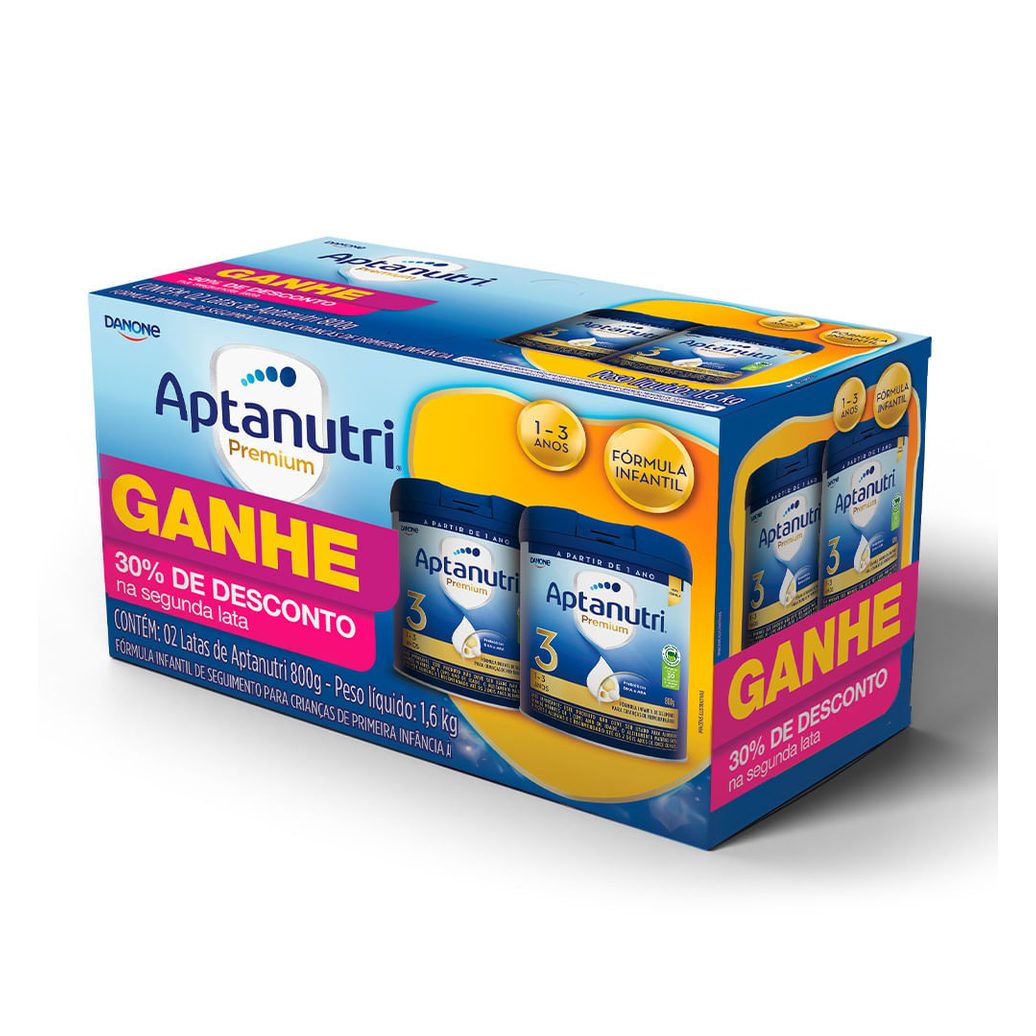 Kit Aptanutri Fórmula Infantil Premium 3 1 a 3 anos 800g 2 Unidades