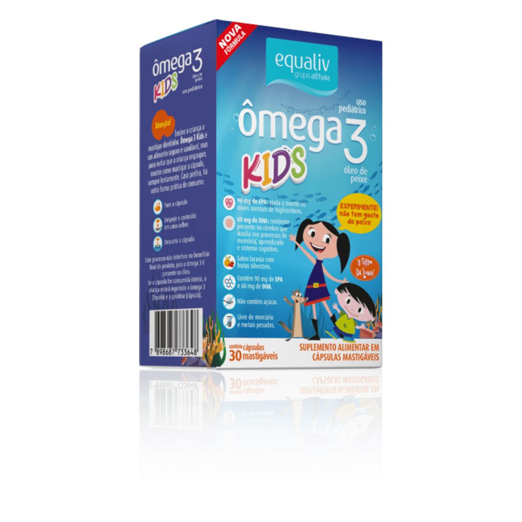 Equaliv Ômega 3 Pro Kids Oil Sabor Laranja 30 Cápsulas Mastigáveis