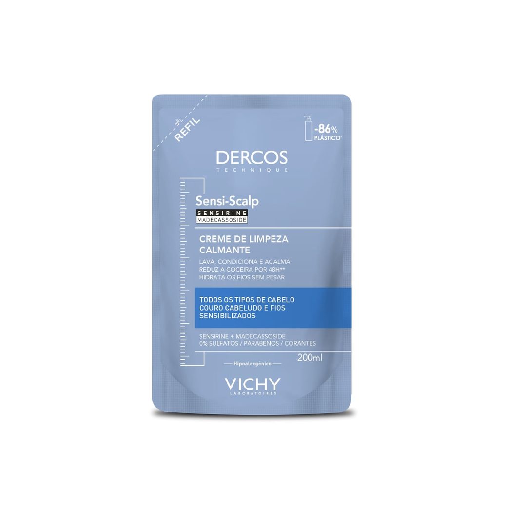 Creme de Limpeza Vichy Dercos Sensi Scalp Calmante Refil 200ml