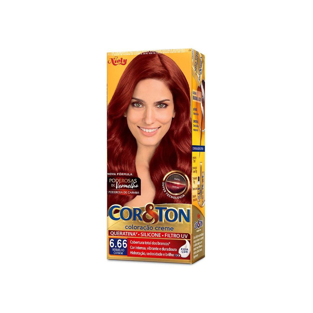 Coloração Niely Cor&Ton Louro Escuro Vermelho 6.66