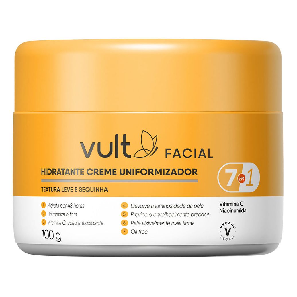 Hidratante Facial Vult Uniformizador 7 em 1 100g