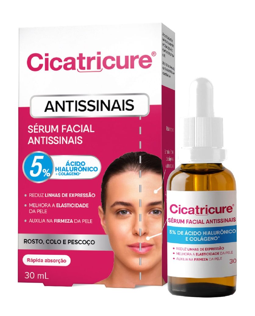 Sérum Facial Cicatricure Antissinais com Ácido Hialurônico e Colágeno 30ml