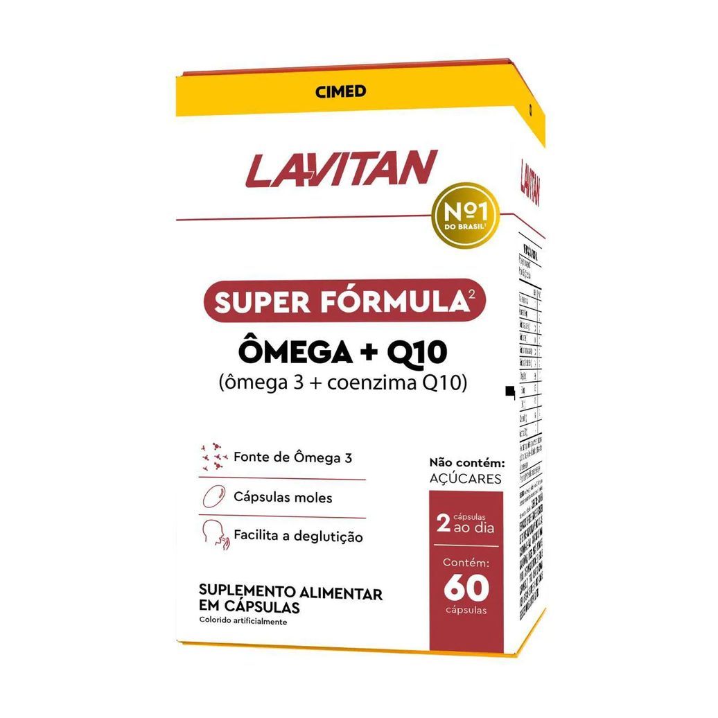 Ômega 3 + Coenzima Q10 Lavitan Ômega Q10 60 Cápsulas