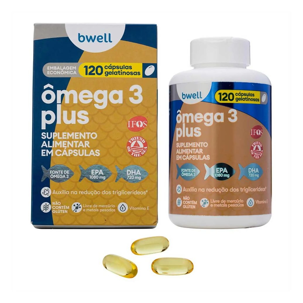 Ômega 3 Plus bwell 120 Cápsulas