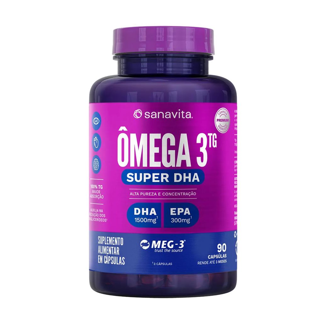 Ômega 3TG Sanavita Super DHA 90 cápsulas